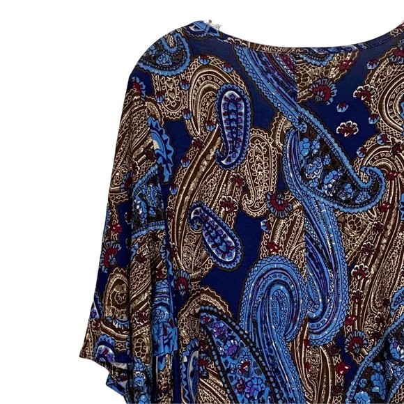 American Curvy Plus Size Paisley Knee/Mini Shift Dress Size 2X - Picture 5 of 11